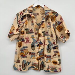 Handmade Highway US Route 66 Jacket Cardigan Size M L Road Trip Rockabilly Campy